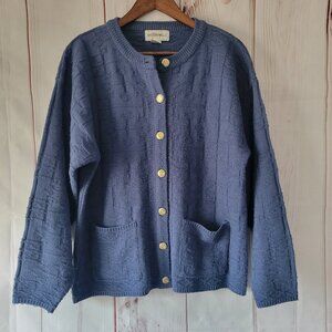 Vintage Baxter & Wells Women’s XL Woven Textured Sweater Button Down Cardigan